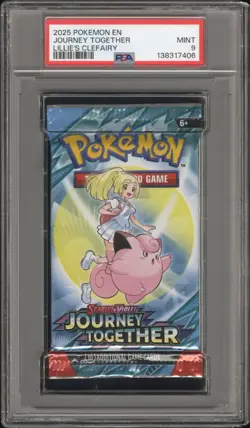 2025 Pokemon S&V Journey Together Lillie's Clefairy Booster Pack Art PSA 9 Mint - Image 1
