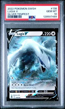 Pokemon TCG Lugia V 138/195 Sword & Shield Silver Tempest PSA 10 Gem Mint - Image 1