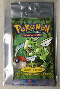 1999 Pokemon Jungle Booster Pack - Factory Sealed Unweighed Scyther Art! Long! - Image 3