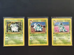 Pokemon 1st edition Jungle Nidoran/Nidorina/Nidoqueen Family Evolution Lot! - Image 1