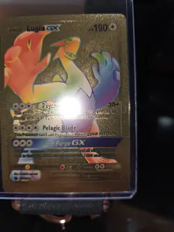 Lugia GX rainbow rare holographic- full art- (gold Metal card) Fan Art - Image 1