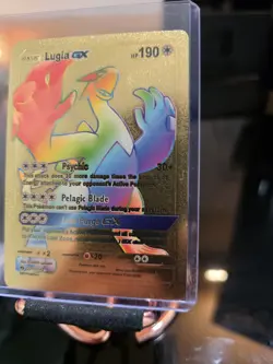 Lugia GX rainbow rare holographic- full art- (gold Metal card) Fan Art - Image 2