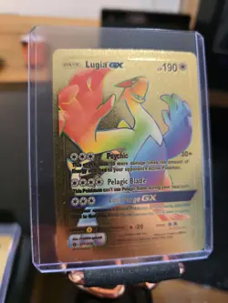 Lugia GX rainbow rare holographic- full art- (gold Metal card) Fan Art - Image 3
