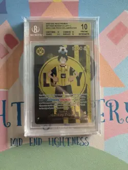 2025 ONE PIECE BVB X ONE PIECE MATCH DAY 003 MONKEY D. LUFFY BGS10 Pristine - Image 1