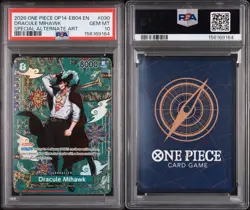 2026 ONE PIECE OP14 #030 AZURE SEA'S SEVEN DRACULE MIHAWK SP ALT ART PSA 10 - Image 3