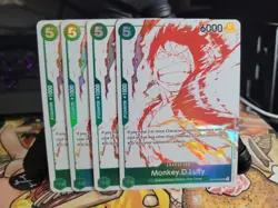 4× Monkey.D.Luffy OP07-033 One Piece TCG 3rd Anniversary Treasure Promo English - Image 1