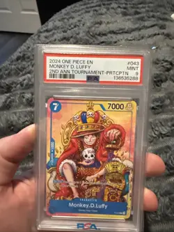 One Piece 2024 Promo Monkey D. Luffy 2nd Ann Tournament PSA 9 Mint - Image 1