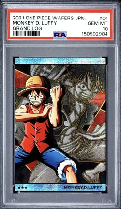 PSA 10 2021 ONE PIECE WAFERS JAPANESE GRAND LOG 01 MONKEY D. LUFFY - Image 5