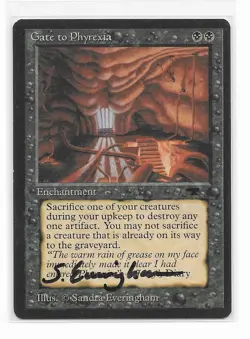 SIGNED MtG Magic Everingham Artist Proof _ Antiquities _ GATE TO PHYREXIA - Image 2