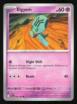 Elgyem 040/086 Regular Near Mint Pokemon TCG Scarlet & Violet Black Bolt BLK - Image 1