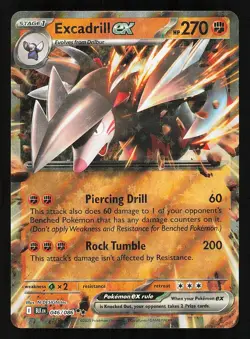 Excadrill ex 046/086 Holo Near Mint Pokemon TCG Scarlet & Violet Black Bolt BLK - Image 1