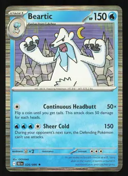 Beartic 026/086 Holo Near Mint Pokemon TCG Scarlet & Violet Black Bolt BLK - Image 1