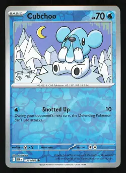 Cubchoo 025/086 Reverse Holo NM Pokemon TCG Scarlet & Violet Black Bolt BLK - Image 1