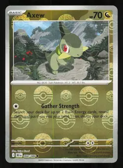 Axew 068/086 Pokeball Holo Near Mint Pokemon TCG Scarlet & Violet Black Bolt BLK - Image 1