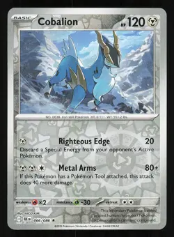 Cobalion 066/086 Reverse Holo NM Pokemon TCG Scarlet & Violet Black Bolt BLK - Image 1