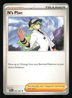 N's Plan 083/086 Regular Near Mint Pokemon TCG Scarlet & Violet Black Bolt BLK - Image 1