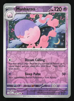 Musharna 036/086 Reverse Holo NM Pokemon TCG Scarlet & Violet Black Bolt BLK - Image 1