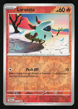 Larvesta 015/086 Reverse Holo NM Pokemon TCG Scarlet & Violet Black Bolt BLK - Image 1
