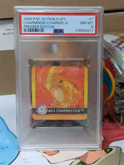PSA 8 1999 POKEMON ACTION FLIPZ PREMIER Edition CHARMELEON CHARMANDER - Image 1