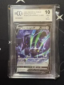 Pokemon 2021 Sword & Shield Battle Styles Corviknight V #109 BCCG 10 - Image 1