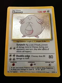 Pokemon TCG Chansey Base Set 3/102 Holo Unlimited Holo Rare - Image 1