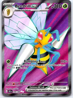 Beedrill ex 098/086 Ultra Rare ME04: Chaos Rising Pokemon Holo NM/M - Image 1
