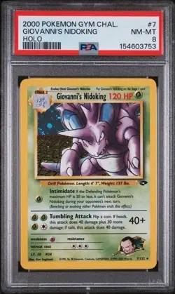 Pokemon Giovanni's Nidoking 7/132 Gym Challenge Holo Rare PSA 8, Vintage - Image 2