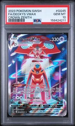 2023 POKEMON SWORD & SHIELD CROWN ZENITH #GG45 FULL ART/DEOXYS VMAX PSA 10 - Image 1