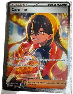Pokemon TCG Twilight Masquerade Trainer Carmine Full Art 217/167 Rare - Image 3