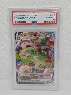 Pokemon 2020 Snorlax VMAX 142/202 Full Art Sword & Shield GEM MINT PSA 10 - Image 1