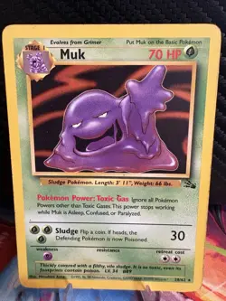1999 Pokemon Fossil Muk 28/62 Non Holo HP Vintage WOTC - Image 1
