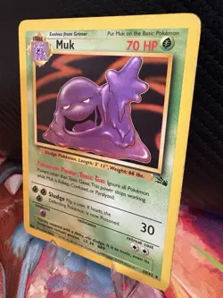 1999 Pokemon Fossil Muk 28/62 Non Holo HP Vintage WOTC - Image 2