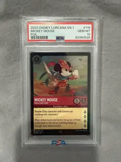 Disney Lorcana 115/204 Mickey Mouse Brave Little Tailor Foil PSA 10 Gem Mint - Image 1