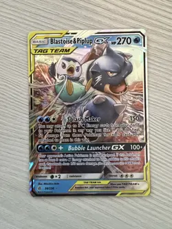 Blastoise & Piplup GX Ultra Rare SM Cosmic Eclipse Card 38/236 NM - Image 1