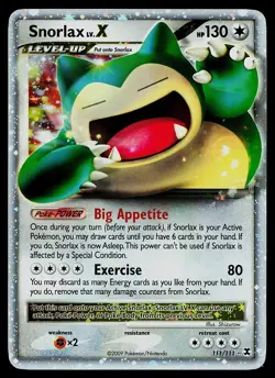 Pokemon Card - Snorlax LV.X Rising Rivals 111/111 Holo LV.X Rare - Image 1