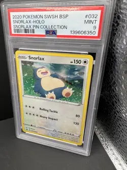 🔥🔥Snorlax SWSH032 HOLO RARE Pokemon Black Star Promo NM 2020 Card PSA 9 - Image 2