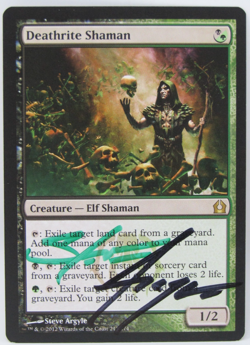 MTG Return to Ravnica Deathrite Shaman Signed Steve Argyle LP - Image 1