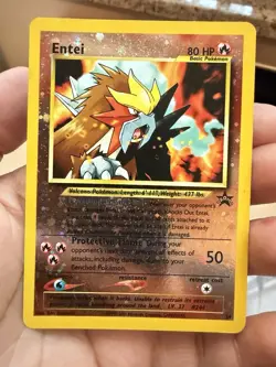 Entei 34 WotC Movie Promo Damaged Crease Left Front Corner Pokemon TCG - Image 2