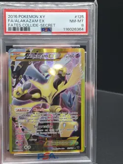 Alakazam EX 125/124 XY Fates Collide 2016 Secret Holo Rare Pokemon Psa 8 - Image 2