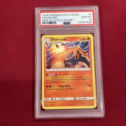 GRADED PSA 10 2018 Pokemon Sun & Moon Charizard DRM-Lets Play Eevee! #3 - Image 1