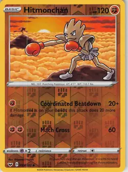Hitmonchan 095/202 Uncommon Sword & Shield Pokemon Reverse Holo Near Mint - Image 1