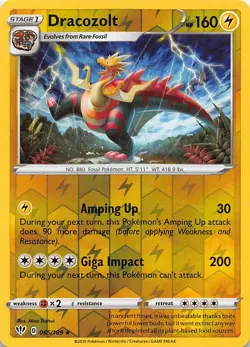 Dracozolt 065/189 Rare Darkness Ablaze Pokemon Reverse Holo Near Mint - Image 1