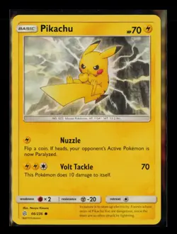 Pikachu 66/236 C Cosmic Eclipse LP Pokemon - Image 1