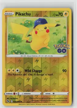 Pikachu (28) Reverse Holo Holo Rare Pokemon GO 028/078 NM - Image 1