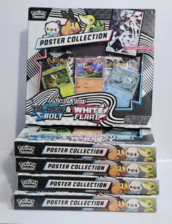 Pokemon TCG Black Bolt & White Flare Unova Poster Collection LOT OF 3 - Image 4