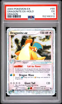 2003 POKEMON EX DRAGON #90 DRAGONITE EX-HOLO PSA 5 - Image 1