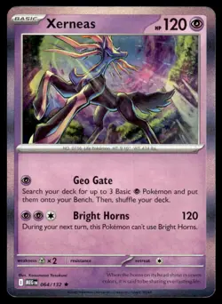 Xerneas 064/132 Rare Mega Evolution Pokemon Holo Near Mint - Image 1