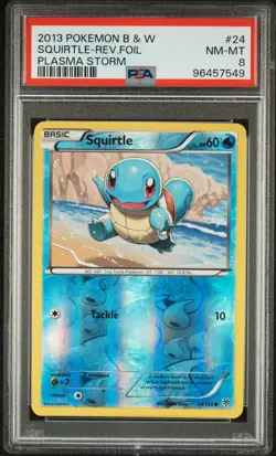 PSA 8 SQUIRTLE #24 REV HOLO. POKEMON B&W PLASMA STORM 2013. POP 13 - Image 1