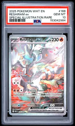 Pokemon Reshiram Ex White Flare Special Illustration Rare #166 PSA 10 Gem Mint - Image 1