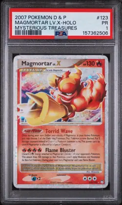 2007 POKEMON DIAMOND & PEARL #123 MAGMORTAR LV.X-HOLO PSA 1 - Image 1